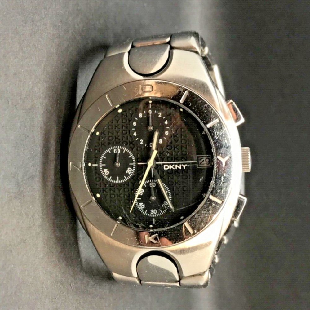 DKNY Men's Watch NY-5002 Chronograph Rear 41mm Quartz Movement Used